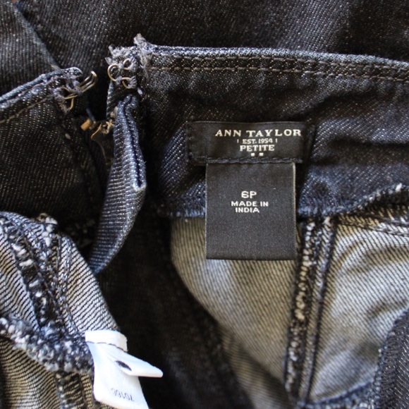 Ann Taylor Dark Denim Wash Jean Midi Skirt 6 Petite - Picture 6 of 6